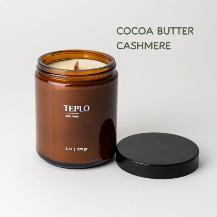 Soy wax candle cocoa butter cashmere