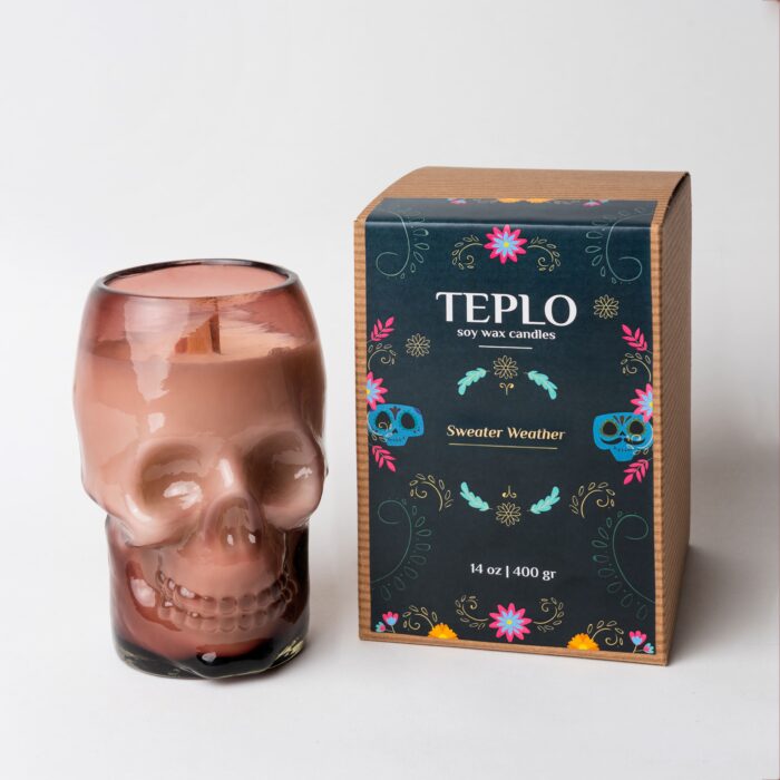 Halloween skull candle
